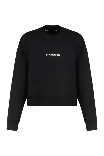 B1 Archive Cotton Crew-neck Sweatshirt In Black