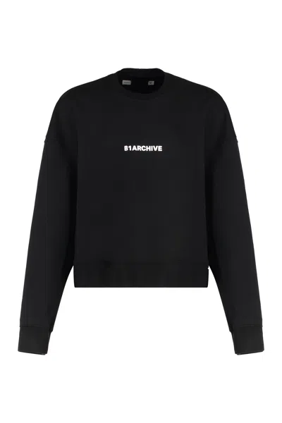 B1 Archive Cotton Crew-neck Sweatshirt In Black