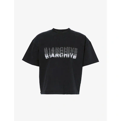 B1 Archive Mens Black Faded Logo-print Regular-fit Cotton-jersey T-shirt