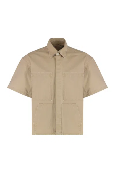 B1 Archive Utility Pocket Cotton Overshirt In Beige