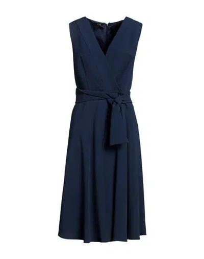 B.19 Milano Woman Midi Dress Navy Size 12 Acetate, Viscose In Navy Blue