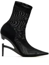 B1archive 100mm Mesh-textured Pointed-toe Boots In Black
