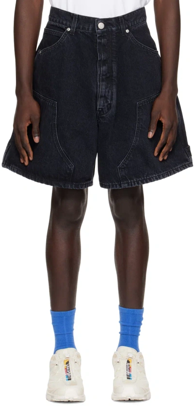 B1archive Black Carpenter Denim Shorts In #a0002-9bk Vintage