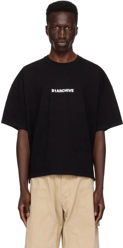 B1archive Black Printed T-shirt In Interlock Black