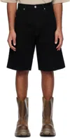 B1archive Black Skater Denim Shorts In Black
