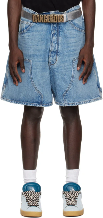 B1archive Blue Carpenter Denim Shorts In #a0002-10 Medium