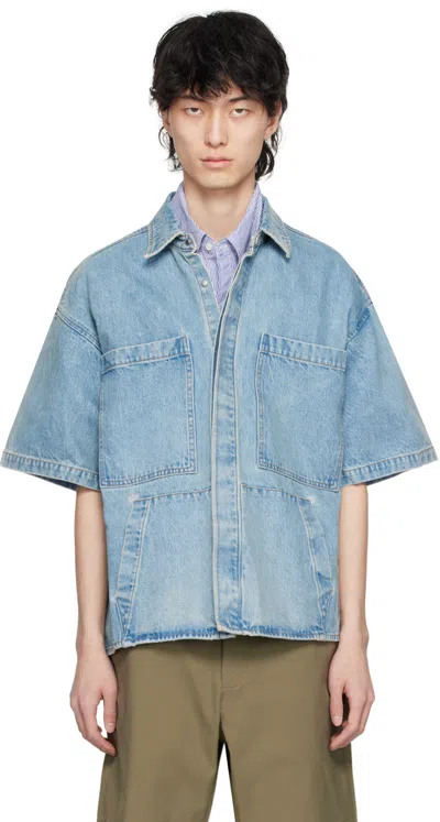 B1archive Blue Faded Denim Shirt In #a0002-4 Vintage