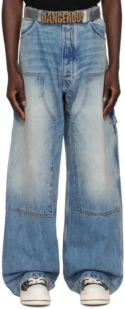 B1archive Blue Paneled Jeans In #a0002-4 Vintage