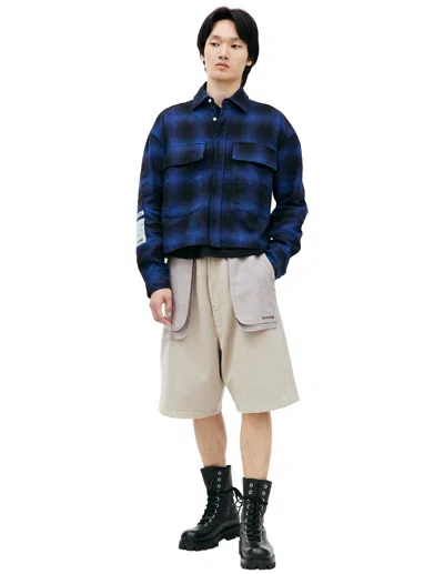 B1archive Checkered Logo Shirt In Blue