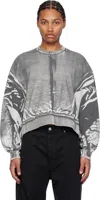 B1ARCHIVE GRAY OVERSIZED CREWNECK SWEATSHIRT