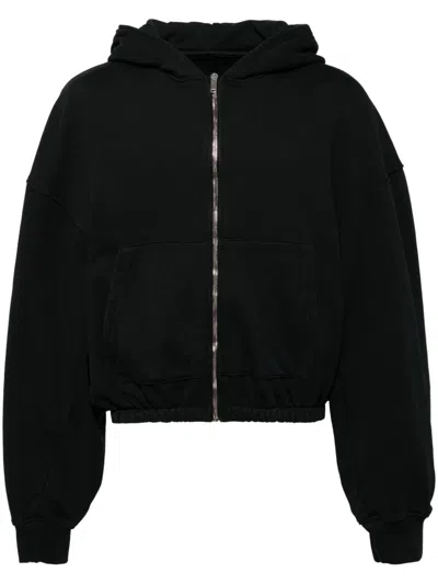 B1archive Logo Patch Hooded Jacket In Heavy Terry Black