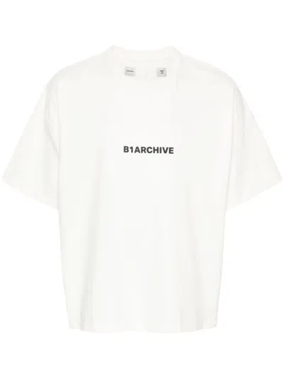 B1archive Logo-print Cotton T-shirt In Interlock Ecru