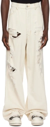 B1ARCHIVE OFF-WHITE WIDE LEG 5 POCKET JEANS