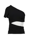 B1archive One-shoulder Wrap T-shirt In Black