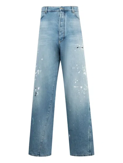 B1archive Paint-splatter Jeans In Blue