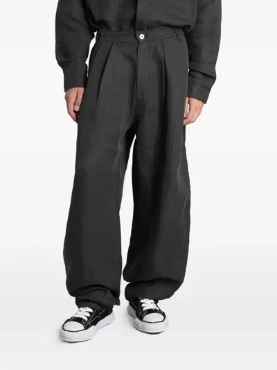 B1archive Pleated Wide-leg Trousers In Black