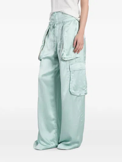 B1archive Satin-finish Drawstring Cargo Pants In Blue