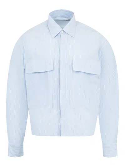 B1archive Striped Button-up Shirt In Blue
