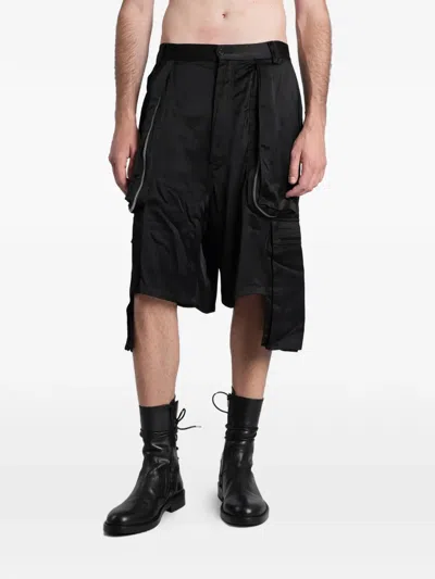 B1archive Zip-detail Cargo Shorts In Black