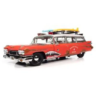 B2b Replicas 1-18 Scale Auto World Model Car For 1959 Cadillac Eldorado Ambulance Surf Shark