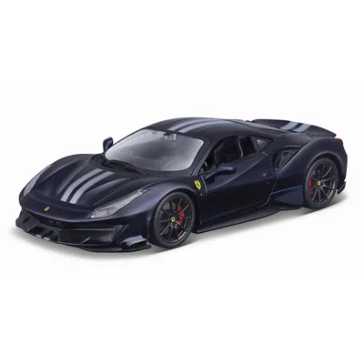B2b Replicas B2breplicas 1-24 Scale Bburago - Ferrari 488 Pista Model Car Dark Metallic Blue