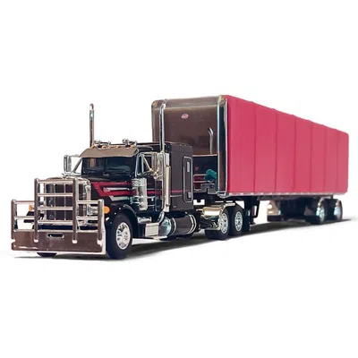 B2b Replicas B2breplicas 1-64 Scale Dcp - Peterbilt Model 379 Truck With 63 In. Flat Top Sleeper & 53 Ft. Utility