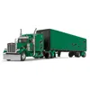 B2b Replicas Dcp Peterbilt Model 359 With 63 Mid-roof Sleeper & 53 Ft. Utility Roll Tarp Trailer Green & Black