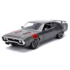 B2b Replicas Jada Toys 1972 Plymouth Gtx Diecast Model Car Grey & Red Stripe