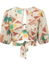 BA&AMP;SH CROPPED TOP WITH ABSTRACT PRINT
