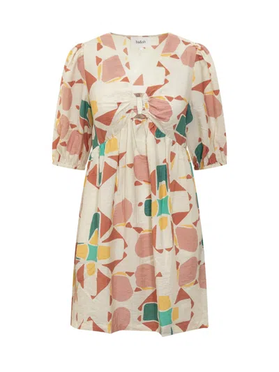 Ba&amp;sh Dress With Abstract Print In Ecru