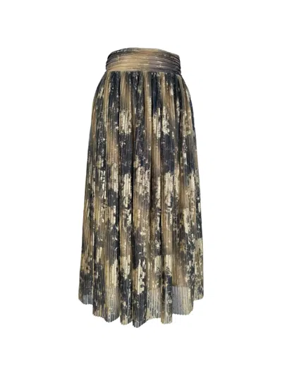 Pre-owned Ba&sh 2020 Pleated Maxi Skirt In Gold