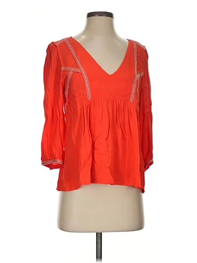 Pre-owned Ba&sh 3/4 Sleeve Blouse In Orange