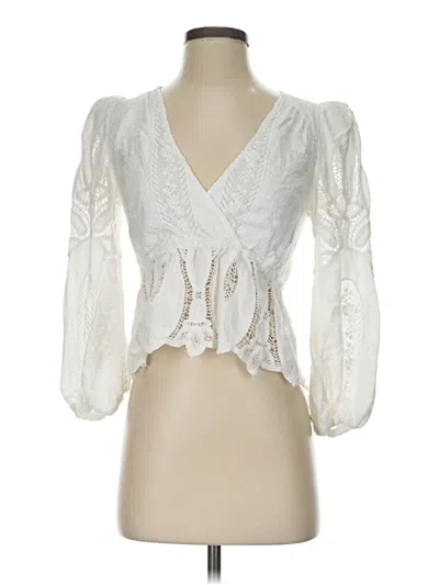 Pre-owned Ba&sh 3/4 Sleeve Blouse In White