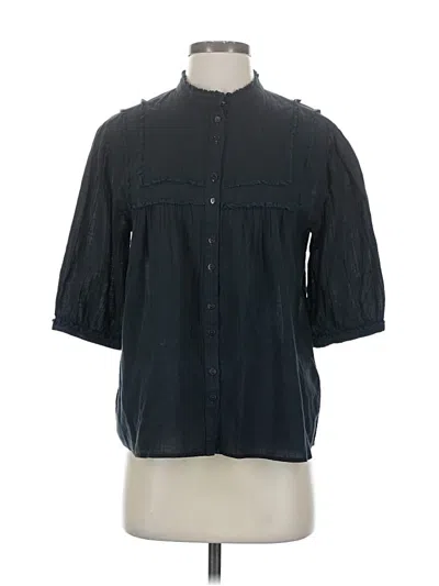Pre-owned Ba&sh 3/4 Sleeve Button Down Shirt In Black
