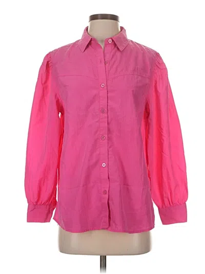 Pre-owned Ba&sh 3/4 Sleeve Button Down Shirt In Pink