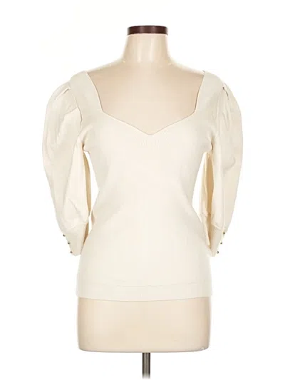 Pre-owned Ba&sh 3/4 Sleeve Top Ivory Sweetheart Neckline Tops In White