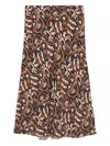 Ba&sh Abstract-print Midi Skirt In Brown