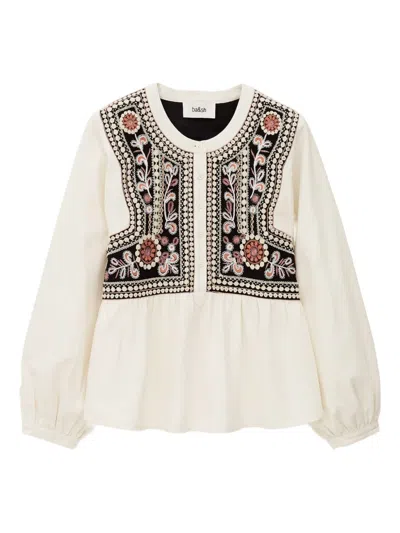 Ba&sh Alec Embroidered Blouse In Neutral