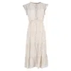 Ba&sh Ba & Sh Alienore Printed Midi Dress In Cream Viscose In White