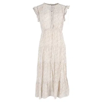 Ba&sh Ba & Sh Alienore Printed Midi Dress In Cream Viscose In White