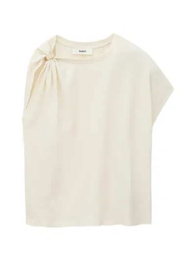 Ba&sh Allia Hardware-detail Gathered T-shirt In Neutral