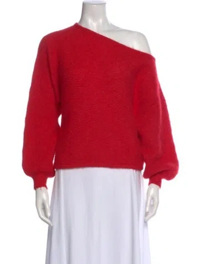 Pre-owned Ba&sh Alpaca Asymmetrical Sweater In Red