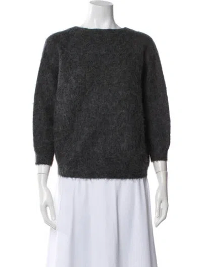 Pre-owned Ba&sh Alpaca Bateau Neckline Sweater In Gray