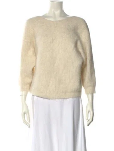 Pre-owned Ba&sh Alpaca Bateau Neckline Sweater In Neutral