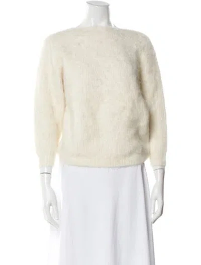 Pre-owned Ba&sh Alpaca Bateau Neckline Sweater In Neutral