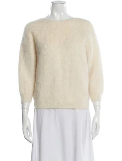 Pre-owned Ba&sh Alpaca Bateau Neckline Sweater In Neutral