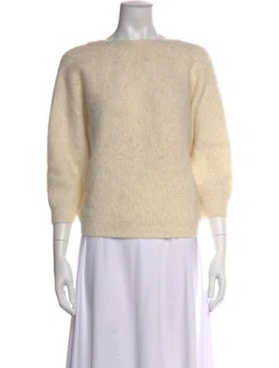 Pre-owned Ba&sh Alpaca Bateau Neckline Sweater In Neutral