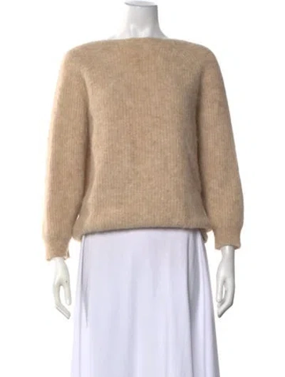Pre-owned Ba&sh Alpaca Bateau Neckline Sweater In Neutrals