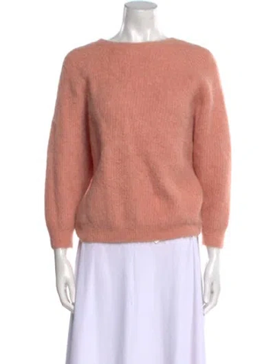 Pre-owned Ba&sh Alpaca Bateau Neckline Sweater In Pink