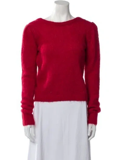 Pre-owned Ba&sh Alpaca Bateau Neckline Sweater In Red